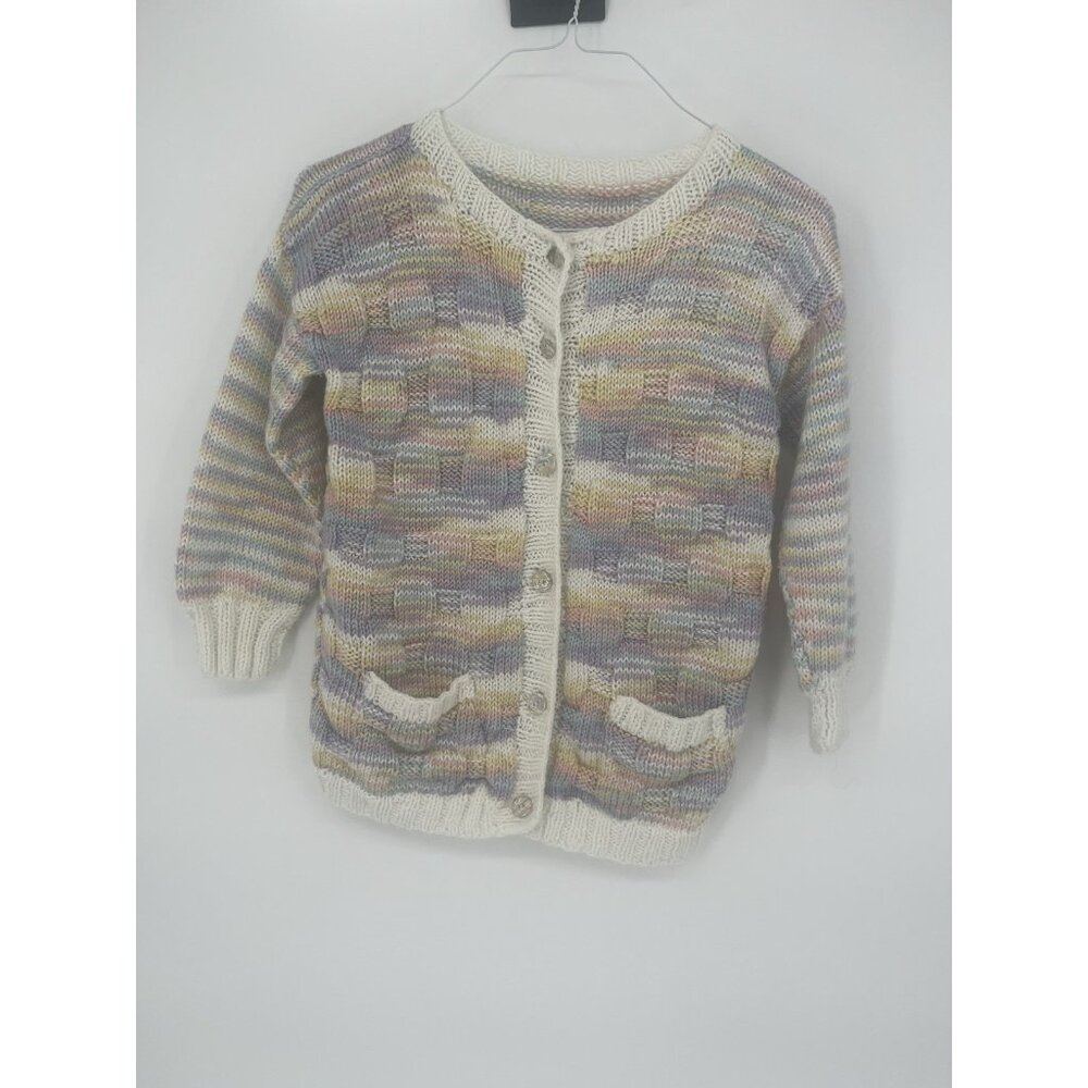 Vintage Pastel Rainbow Knit Sweater With pockets No size Approx. M